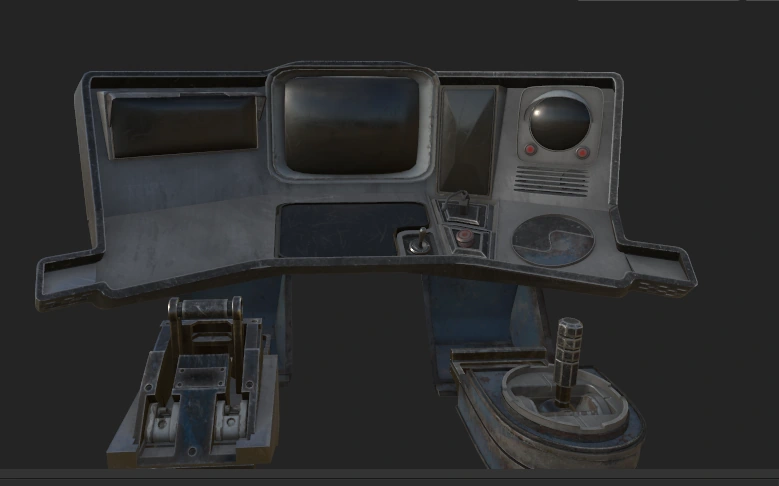 Earlier wide console · Materials on the configuration shown beside it.