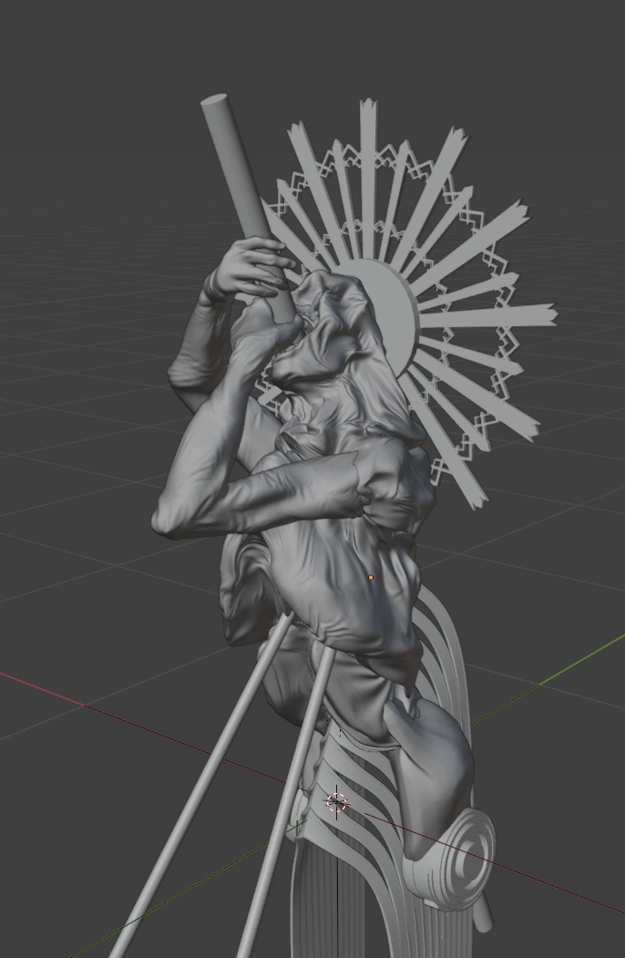 Figure sculpt before materials.